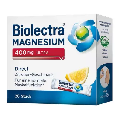 BIOLECTRA Magnesium 400 mg ultra Direct Lemon, 20 st