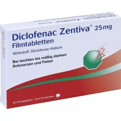 DICLOFENAC Zentiva 25 mg filmdragerade tabletter, 20 st