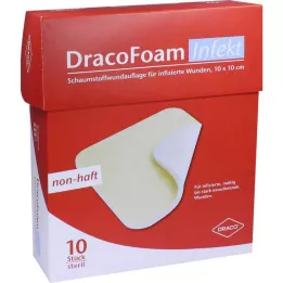DRACOFOAM Infektionsskumförband 10x10 cm, 10 st