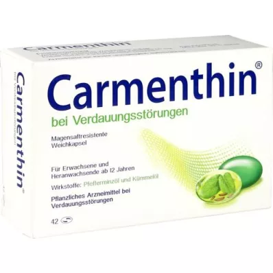 CARMENTHIN för matsmältningsbesvär msr.mjuka kapslar, 42 st