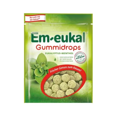 EM-EUKAL Eukalyptus-mentol-gummidroppar, sockerhaltiga, 90 g