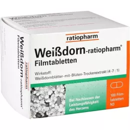 WEISSDORN-RATIOPHARM Filmdragerade tabletter, 100 st