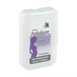 FOLSÄURE 800 Plus B12+Jod-tabletter, 120 kapslar