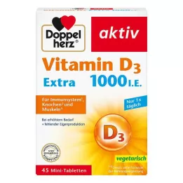 DOPPELHERZ Vitamin D3 1000 I.U. EXTRA Tabletter, 45 st