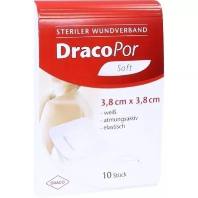 DRACOPOR Sårförband 3,8x3,8 cm sterilt, 10 st