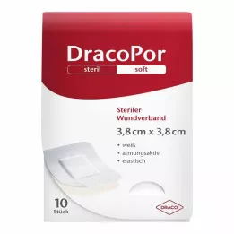 DRACOPOR Sårförband 3,8x3,8 cm sterilt, 10 st
