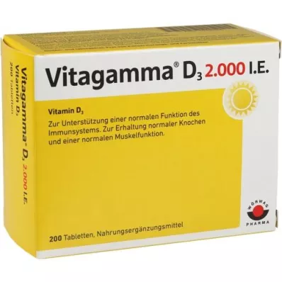 VITAGAMMA D3 2 000 I.U. vitamin D3 NEM tabletter, 200 st