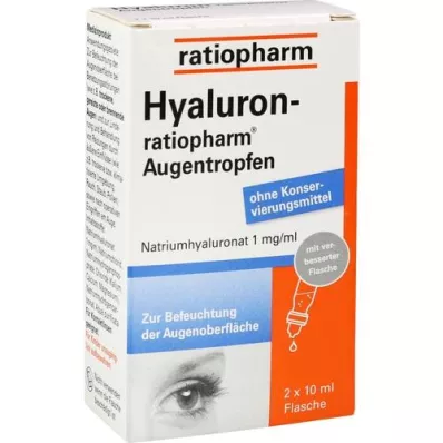 HYALURON-RATIOPHARM Ögondroppar, 2X10 ml