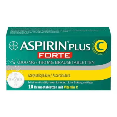 Aspirin plus C forte 800 mg / 480 mg brustabletter, 10 st Aspirin plus C forte 800 mg / 480 mg brustabletter, 10 st