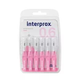 INTERPROX nano rosa mellanrumsborste blister, 6 st