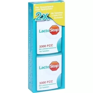 LACTOSTOP 3 300 FCC Tabletter Click Dispenser Dop.Pa., 2X100 st