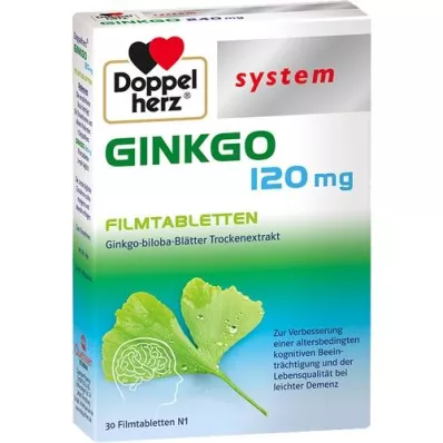 DOPPELHERZ Ginkgo 120 mg system filmdragerade tabletter, 30 st
