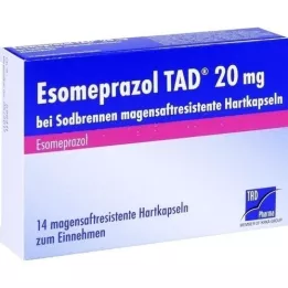 ESOMEPRAZOL TAD 20 mg mot halsbränna msr.hårda kapslar, 14 st