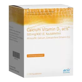 CALCIUM VITAMIN D3 acis 500 mg/400 I.U. Tuggtablett, 100 st