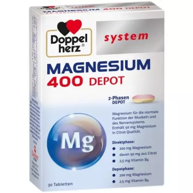 DOPPELHERZ Magnesium 400 Depåsystemtabletter, 30 st