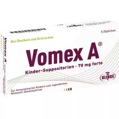 VOMEX A Suppositorier för barn 70 mg forte, 5 st