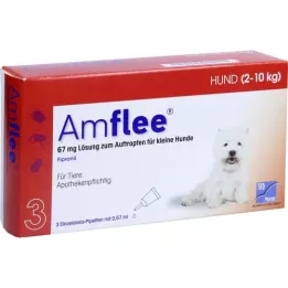 AMFLEE 67 mg spot-on-lösning för små hundar 2-10 kg, 3 st