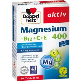 DOPPELHERZ Magnesium 400+B12+C+E tabletter, 30 st