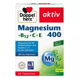 DOPPELHERZ Magnesium 400+B12+C+E tabletter, 30 st