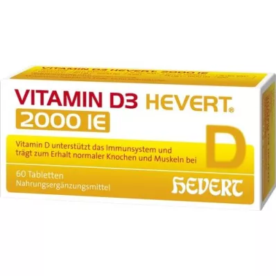 VITAMIN D3 HEVERT 2 000 I.U. tabletter, 60 st