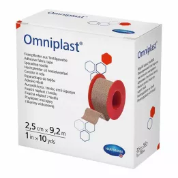 OMNIPLAST Fixeringsgips textiltråd 2,5 cm x 9,2 m, 1 st