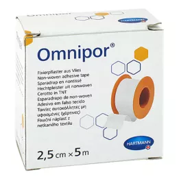 OMNIPOR Fixeringsgips fleece 2,5 cm x 5 m, 1 st