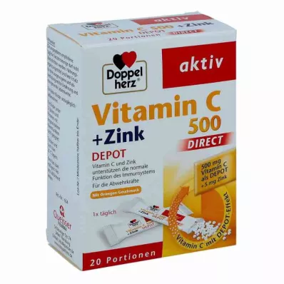 Doppelherz Vitamin C 500+zink Depå direktpellets (20 stycken) Doppelherz Vitamin C 500+zink Depå direktpellets (20 stycken)