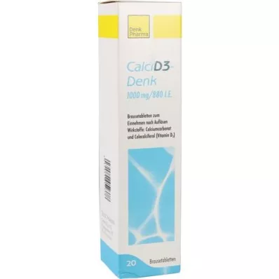 CALCI D3-Denk 1 000 mg/880 I.U. Brustabletter, 20 st
