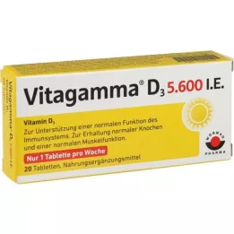 VITAGAMMA D3 5 600 I.U.Vitamin D3 NEM Tabletter, 20 st