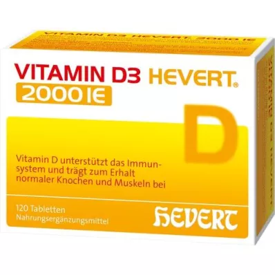 VITAMIN D3 HEVERT 2 000 I.U. tabletter, 120 st