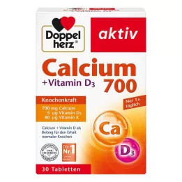 DOPPELHERZ Kalcium 700+Vitamin D3 tabletter, 30 kapslar
