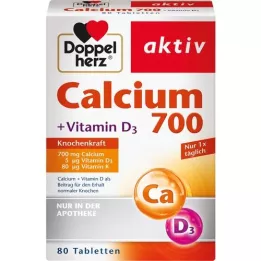 DOPPELHERZ Kalcium 700+Vitamin D3 tabletter, 80 kapslar