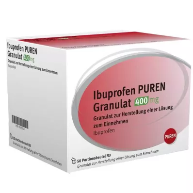 IBUPROFEN PUREN Granulat 400 mg för beredning av en lösning för administrering, 50 st