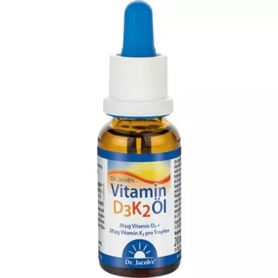 VITAMIN D3K2-olja Dr.Jacobs droppar, 20 ml