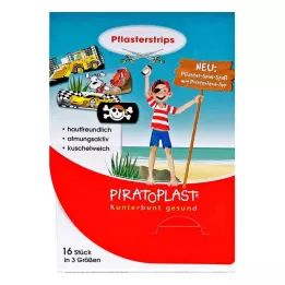 PIRATOPLAST Gipsremsor för pojkar 3 storlekar, 16 st