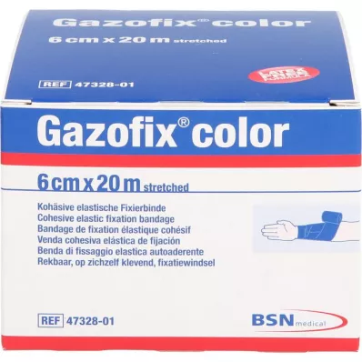 GAZOFIX färg Fixeringsbandage kohesivt 6 cmx20 m blått, 1 st