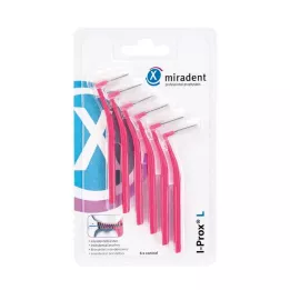 MIRADENT Mellanrumsborste I-Prox L 0,4 mm rosa, 6 st