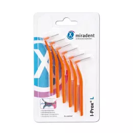 MIRADENT Mellanrumsborste I-Prox L 0,8 mm orange, 6 st