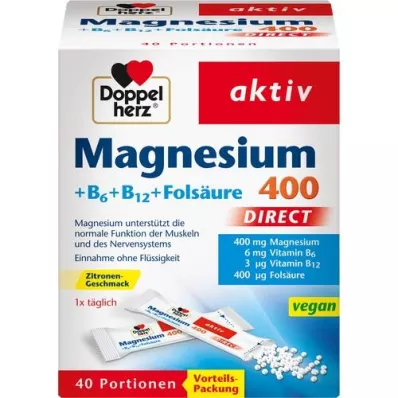 DOPPELHERZ Magnesium+B-vitaminer DIRECT Pellets, 40 st