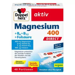 DOPPELHERZ Magnesium+B-vitaminer DIRECT Pellets, 40 st