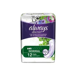 ALWAYS diskret inkontinensskydd normal, 12 st