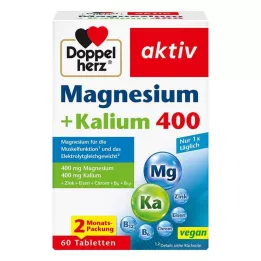 DOPPELHERZ Magnesium+kalium-tabletter, 60 st