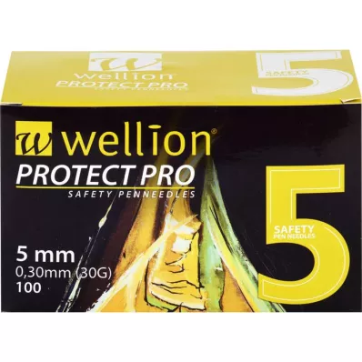 WELLION PROTECT PRO Säkerhetspenna - nålar 30 G 5 mm, 100 st