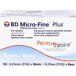 BD MICRO-FINE+ 8 stiftnålar 0,25x8 mm, 100 st