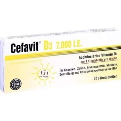 CEFAVIT D3 7 000 I.U. filmdragerade tabletter, 20 st