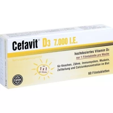 CEFAVIT D3 7 000 I.U. filmdragerade tabletter, 60 st