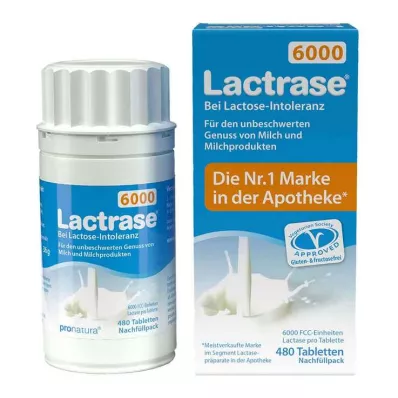 Lactrase 6 000 FCC tabletter klick dispenser påfyllningsförpackning, 480 st Lactrase 6 000 FCC tabletter klick dispenser påfyllningsförpackning, 480 st