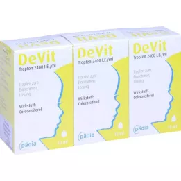 DEVIT Droppar 2400 I.E./ml Orala droppar, 3X10 ml