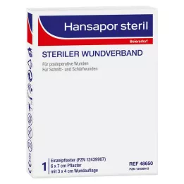 HANSAPOR sterilt sårförband 6x7 cm, 1 st