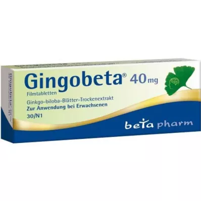 Gingobeta 40 mg filmdragerade tabletter, 30 st Gingobeta 40 mg filmdragerade tabletter, 30 st